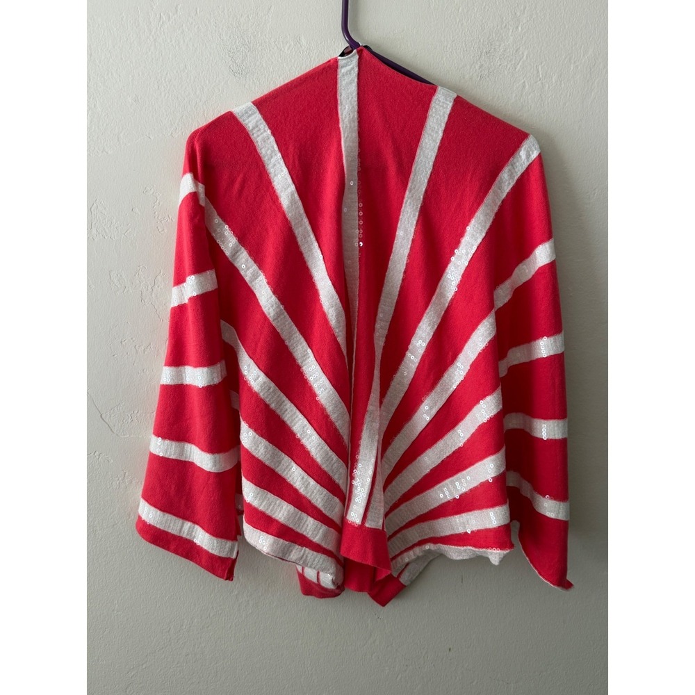 Happy Sheep Red White Striped Sequin Cotton Sweater Italian Design Women medium - Picture 3 of 9